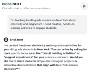 brisk next chat