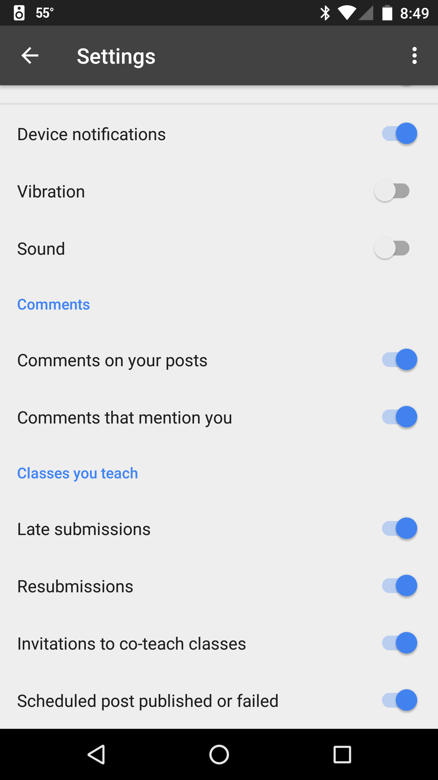 how to turn off email notifications in google classroom