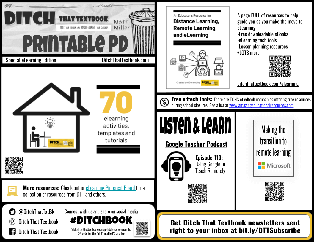 Ditch That Textbook Printable PD eLearning edition